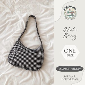 Selene Crescent Bag Sewing Pattern PDF, Oversized Half Moon Crossbody Purse, DIY Wide Shoulder Bag, Beginner A4 A0 Letter Download