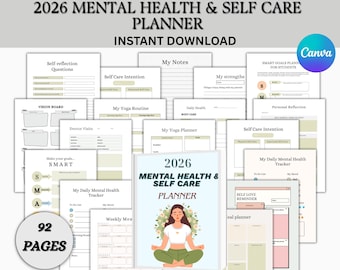 2026 Digital Self-Development Planner | Mental Health Planner | Manifestation Planner PDF | Mindfulness Journal | Instant Download