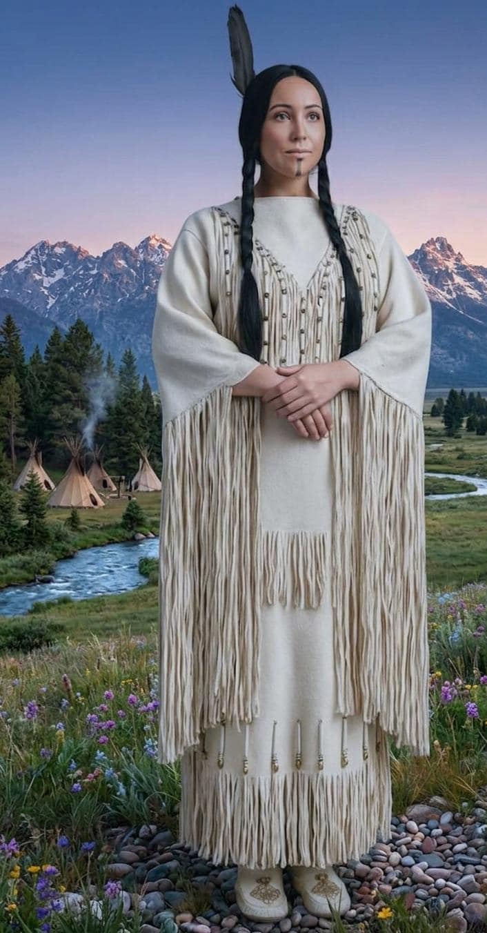 knee length dresses for ladies Native Women's White Leather Long Fringes Wedding Dress Powwow Regalia   NativeEagleStore