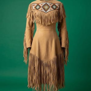 brown native american dress vintage Native American dress