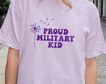 Comfort Colors® Proud Military Kids Shirt, Military Child Awareness, Military Gifts for Kids, Military Mom Tee, Army Soldier Kids Gift