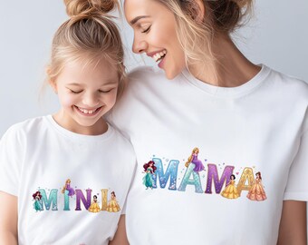 Mama Mini Princess Matching Shirts, Mother Daughter Disney Style Tee, Mothers Day Gift for Mom and Daughter, Princess Mama T-Shirt
