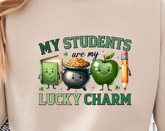 St Patrick’s Day Teacher Shirt, My Students Are My Lucky Charm, Cute Classroom Graphic Tee, Teacher Gift