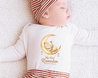 My First Ramadan Baby Shirt, Ramadan Mubarak Infant Bodysuit, Muslim Baby Outfit, Islamic Newborn Gift