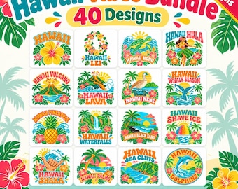 Hawaii Svg Bundle, Hawaiian Png, Aloha State Svg, Tropical Clipart, Hawaii Shirt Png, Island Vacation Svg, Hibiscus Flower Png, Beach Summer