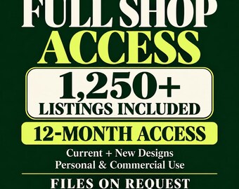 フルショップデザインバンドル：1,250件以上の出品、12ヶ月間アクセス可能、商用利用可能
