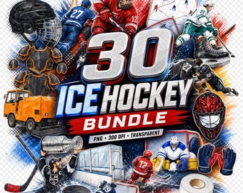 Ice Hockey Clipart Bundle, Hockey PNG, Hockey Player Clipart, Hockey Mom, Hockey Rink Clipart, Hockey Coach, Puck Clipart, Sports Png Set