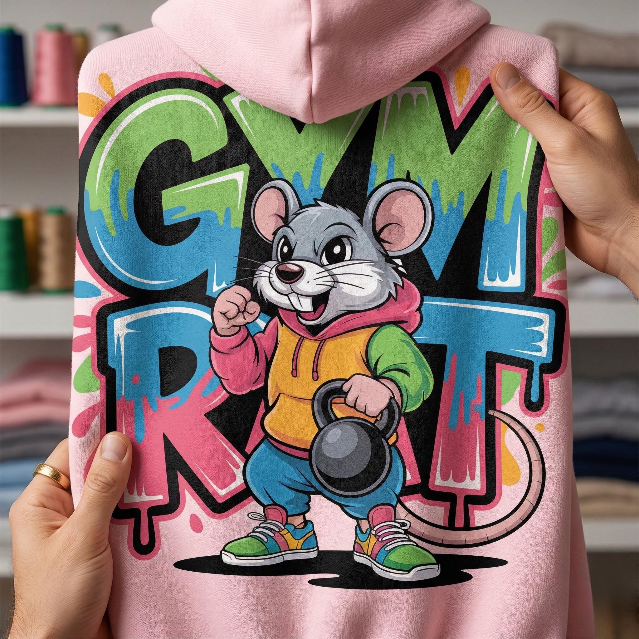 Gym Rat Png Clipart Bundle Muscular Fitness Mouse Vector Art Retro ...