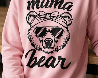 Lazo de mamá osa PNG, Diadema con gafas de sol de oso PNG, Mamá osa linda PNG, Día de la Madre PNG, Mamá osa moderna PNG, Vida de mamá PNG, Camiseta de mamá osa PNG