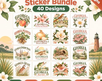 Georgia Svg Bundle, Georgia State Png, Peach State Svg, Georgia Clipart, Southern Magnolia Png, Georgia Home Svg, Georgia Peach Png, Dogwood