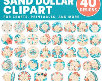 Sand Dollar Svg Bundle, Sand Dollar Clipart Png, Beach Coastal Designs, Seashell Ocean Graphics, Nautical Sublimation, Wall Art, Tumbler Png