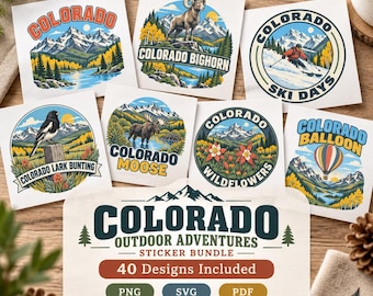 Colorado Svg Bundle, Colorado Mountains Png, Rocky Mountain Svg, Colorado Sticker Png, Hiking Shirt Svg, Mountain Clipart, Ski Trip, Camping