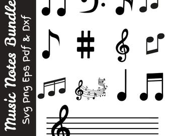 Music Notes & Treble Clef Clipart Bundle | Png And Svg Instrument Symbols for T-Shirts, Crafts And Sublimation
