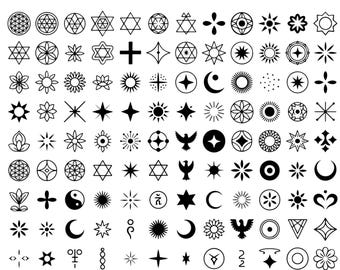Heilige Geometrie SVG Bundle | 140 Symbole | SVG Png Eps Dxf Pdf | Transparente Clipart | Digitaler Download