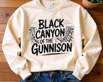 Black Canyon Gunnison Png, Colorado Svg, Park Tee, Hiking, Canyon Tee, Travel Tee, Adventure, Sublimation Design, Digital Download, DTF