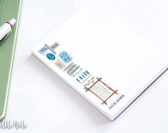 Personalized Christian Notepad, Inspirational Gift