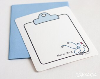 Nurse/Doctor Flat Cards (Personalized): Set of 12 with Envelopes