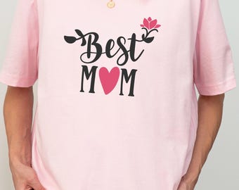 Best Mom Floral Heart T-Shirt – Cute Mother’s Day Casual Gift