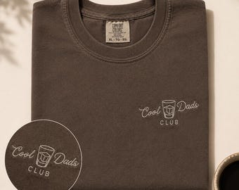 Embroidered Cool Dads Club Shirt, Comfort Colors Dad Tee, Custom Thread Color, Vintage Father’s Day Gift for Dad