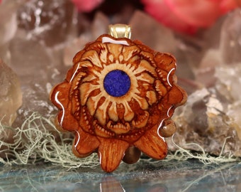 Pinecone Pendant with Glowing Crushed Lapis (Mini) by Third Eye Pinecones