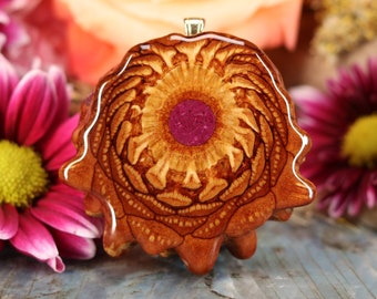 Pinecone Pendant with Crushed Sugilite (Glows) (Large) by Third Eye Pinecone