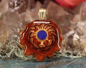 Pinecone Pendant with Glowing Crushed Lapis (Mini) by Third Eye Pinecones