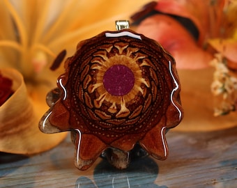 Pinecone Pendant with Crushed Sugilite (Glows) (Medium) by Third Eye Pinecones
