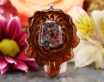 Pinecone Pedant with Eudialyte (Medium) by Third Eye Pinecone