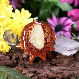 Pinecone Anhänger mit glühenden rutilated Quarz (klein) von dritten Auge Pinecone