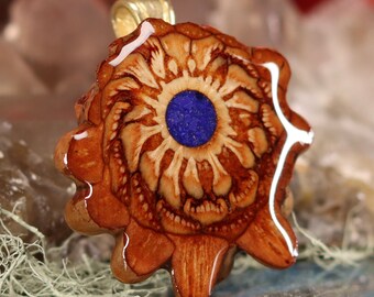 Pinecone Pendant With Glowing Crushed Lapis (mini) by Third