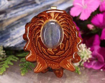 Pinecone Pendant with Labradorite (Medium) by Third Eye Pinecones