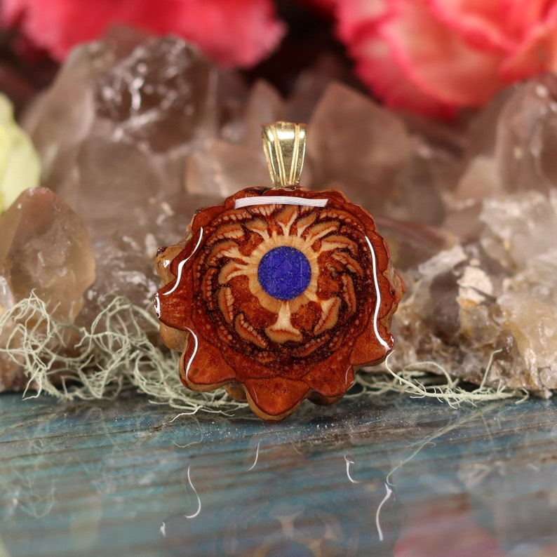 Pinecone Pendant with Glowing Crushed Lapis Mini by Third Eye Pinecones image 1