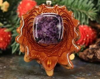 Pinecone Pendant with Charoite (Large) by Third Eye Pinecone