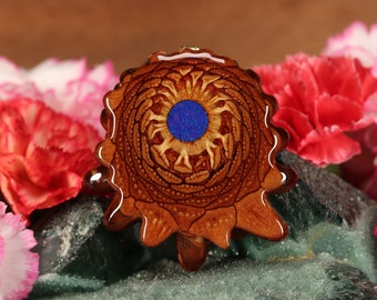 Pinecone Pendant with Glowing Crushed Lapis (Large) by Third Eye Pinecones