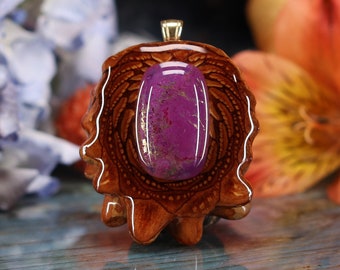 Pinecone Pendant with Purple Mohave Turquoise (Medium) by Third Eye Pinecones