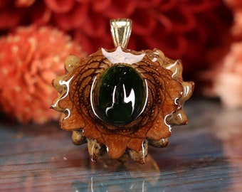 Pinecone Pendant with Chrome Diopside (Mini) by Third Eye Pinecones