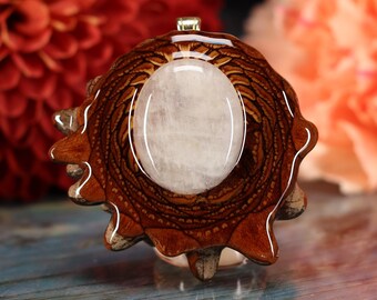 Pinecone Pendant with Moonstone (Medium) by Third Eye Pinecones