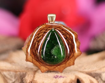 Pinecone Pendant with Chrome Diopside (Mini) by Third Eye Pinecone