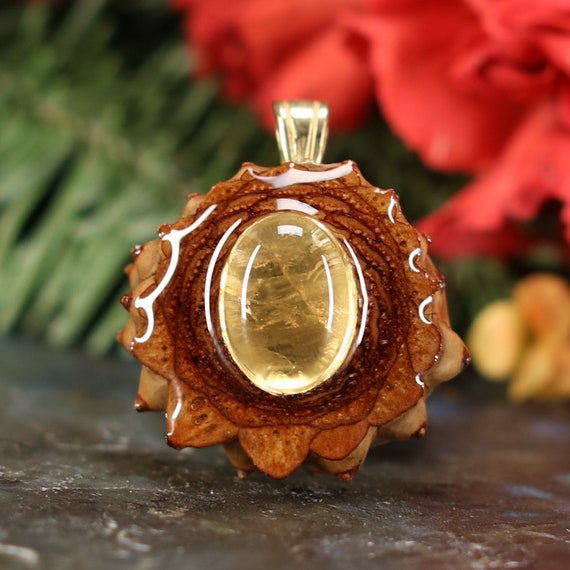 Pinecone Pendant With Citrine mini by 