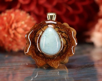 Pinecone Pendant with Larimar (Mini) by Third Eye Pinecones