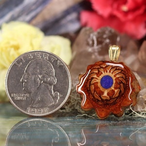 Pinecone Pendant with Glowing Crushed Lapis Mini by Third Eye Pinecones image 2