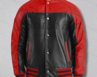 Vintage 90's Nicole Club for Men Leather Varsity Jacket Green