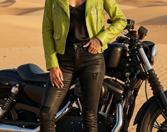 Women's Minimalist Leather Motorcycle Jacket, Versatile Short Biker Coat, Casual Streetwear Outerwear