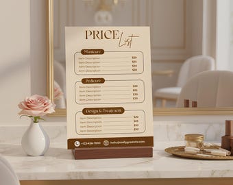 Nail Technician Price List, Nail Tech Price List, Nail Tech, Canva