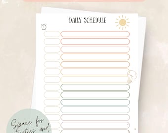 Daily Schedule for Kids Printable | Visual Daily Planner with Time Slots | Ages 3–8
