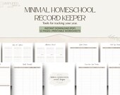 Minimal Homeschool Record Keeper | Printable Homeschool Tracker | Attendance, Curriculum, Expense & Field Trip Logs