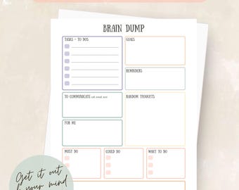 Brain Dump Printable | Simple Mental Load Planner | Busy Mom List