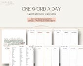 Minimal Journal | One Word a Day Printable | Simple Reflection Log