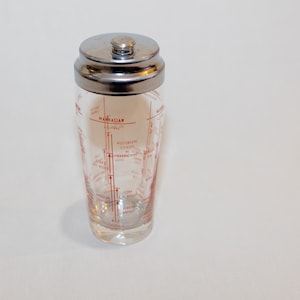Vintage 1970s Italian Martini Cocktail Shaker – Retro Glass & Metal Barware