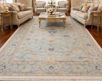 Handknotted New Zealand Wool Rug, Vintage Persian Style Floral Carpet